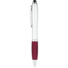 Curvaceous Stylus Ballpoint Pens Silver/Merlot