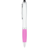 Curvaceous Stylus Ballpoint Pens Silver/Pink