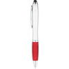 Curvaceous Stylus Ballpoint Pens Silver/Red