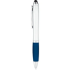 Curvaceous Stylus Ballpoint Pens Silver/Navy Blue