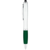 Curvaceous Stylus Ballpoint Pens Silver/Green