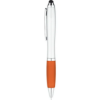 Curvaceous Stylus Ballpoint Pens Silver/Orange