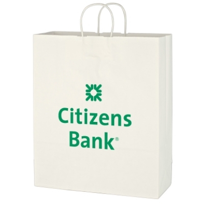Kraft Paper White Shopping Bag - 16" x 19" Kraft Paper White Shopping Bag - 16" x 19"