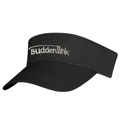 Cotton Twill Visor - Embroidered Black Custom Logo Cotton Twill Visor - Embroidered Black