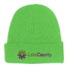 Custom Logo Knit Beanie with Cuff Lime