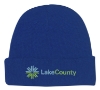 Custom Logo Knit Beanie with Cuff Royal Blue