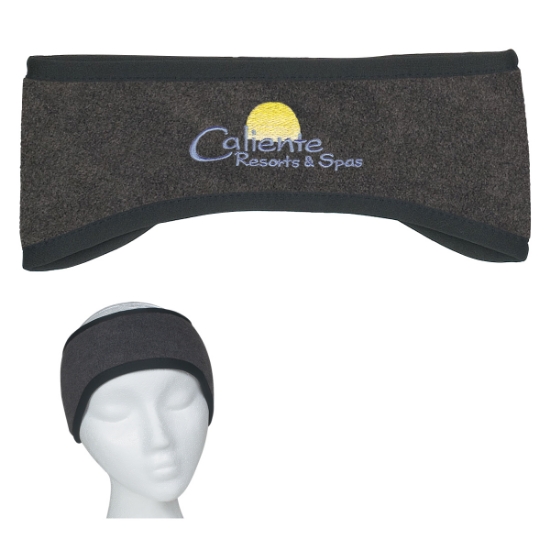 Custom Logo Fleece Ear Band Charcoal