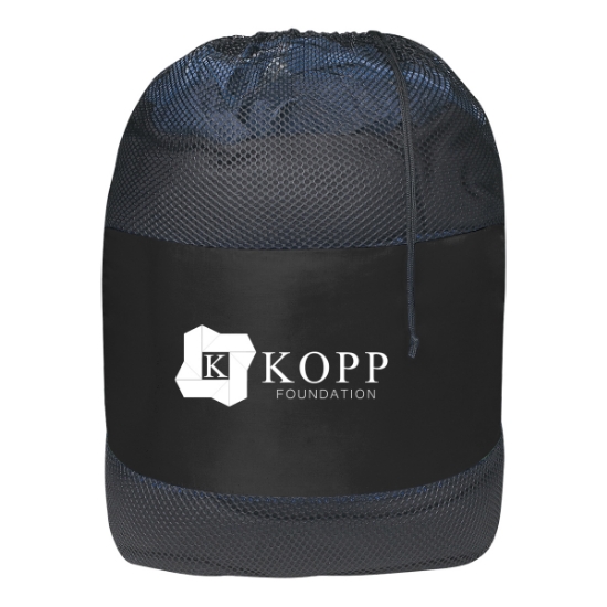 Custom Logo Mesh Laundry Bag Black With Black
