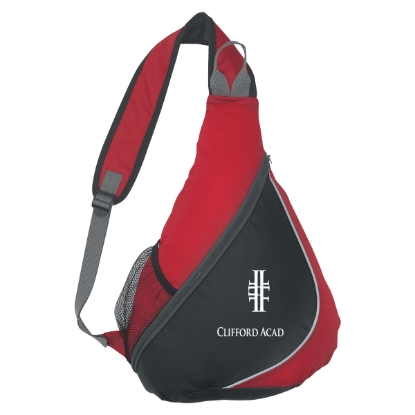 Color Splash Sling Backpack Red With Black Custom Logo Color Splash Sling Backpack Red With Black