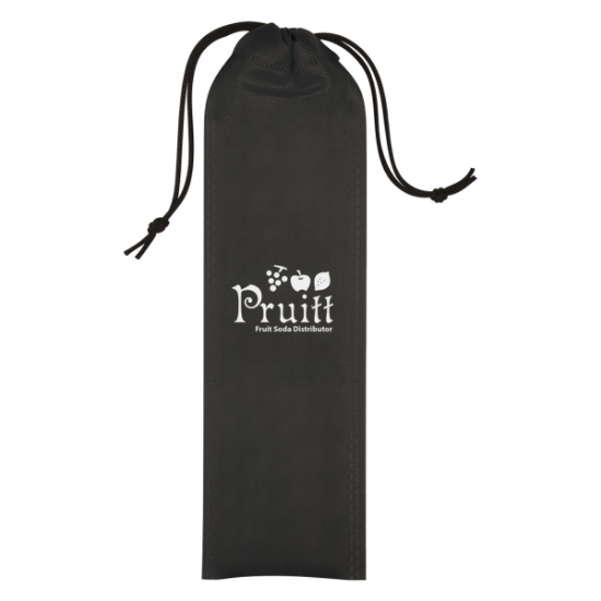Custom Logo Non-Woven Carrying Pouch Black