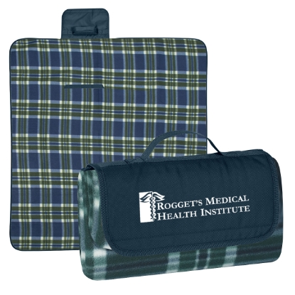 Roll-Up Picnic Blanket - Embroidered Nav Flap/grnnav Blanket Custom Logo Roll-Up Picnic Blanket - Embroidered Nav Flap/grnnav Blanket