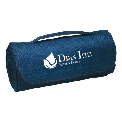 Sweatshirt Roll-Up Blanket - Embroidered Dark Blue Custom Logo Sweatshirt Roll-Up Blanket - Embroidered Dark Blue