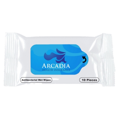 Antibacterial Wet Wipe Packet II White Custom Logo Antibacterial Wet Wipe Packet II White