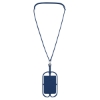 Silicone Lanyard with Phone Holder and Wallet Navy Blue