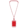 Silicone Lanyard with Phone Holder and Wallet Red