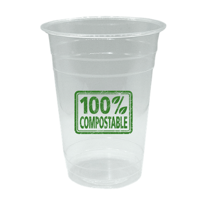 16 Oz. Practical Fill 18 Oz. Disposable Greenware Cups - Clear Custom 16 Oz. Practical Fill 18 Oz. Disposable Greenware Cups Clear