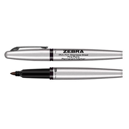 Printed Zebra PM-701 Stainless Steel Permanent Markers with Fine Bullet Tip Printed Zebra PM-701 Stainless Steel Permanent Markers with Fine Bullet Tip