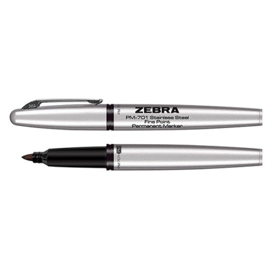Printed Zebra PM-701 Stainless Steel Permanent Markers with Fine Bullet Tip