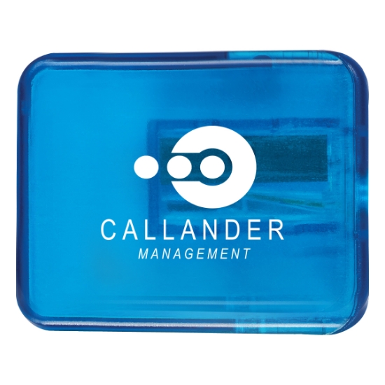 Pencil Sharpener Translucent Blue Printed