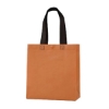 Custom Buckle Nonwoven Tote Bags Caramel w/ Black Handles