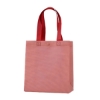 Custom Buckle Nonwoven Tote Bags Dusty Rose w/ Red Handles