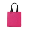 Custom Buckle Nonwoven Tote Bags Fuchsia w/ Black Handles