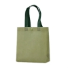 Custom Buckle Nonwoven Tote Bags Matcha Green w/ Forest Green Handles
