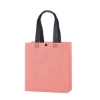 Custom Buckle Nonwoven Tote Bags Peach Pink w/ Black Handles