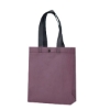 Custom Buckle Nonwoven Tote Bags Purple w/ Black Handles