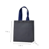 Custom Buckle Nonwoven Tote Bags Gray w/ Navy Handles