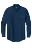 Port & Co Long Sleeve Value Denim Shirt - Ink Blue Front