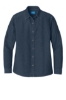 Port & Co™ Women's Long Sleeve Value Denim Shirt - Ink Blue Front