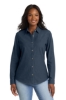 Port & Co™ Women's Long Sleeve Value Denim Shirt - Ink Blue