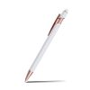 Custom Lexi Stylus Satin Soft Touch Gel Click Pen - Rose Gold - White