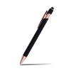 Custom Lexi Stylus Satin Soft Touch Gel Click Pen - Rose Gold - Black