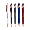Custom Lexi Stylus Satin Soft Touch Gel Click Pen - Rose Gold - Group