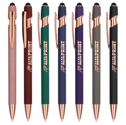 Ombre Rose Gold Soft Touch Metal Pens