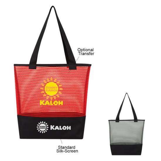 Picture of Sheer Mesh Pinstripe Tote Bag