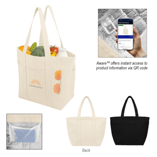 Picture of Aware™ 8 Oz. 20 Can Recycled Cotton Cooler Tote Bag