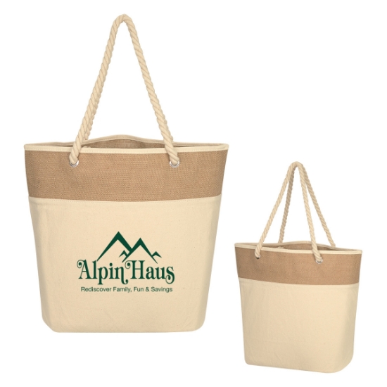 Picture of Burlap Rope Tote Bag