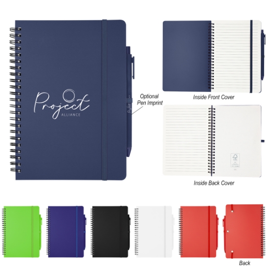 Picture of Repreve® Recycled Spiral Notebook With Pen