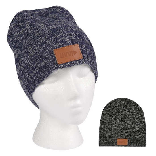 Picture of Knit Beanie With Leather Tag