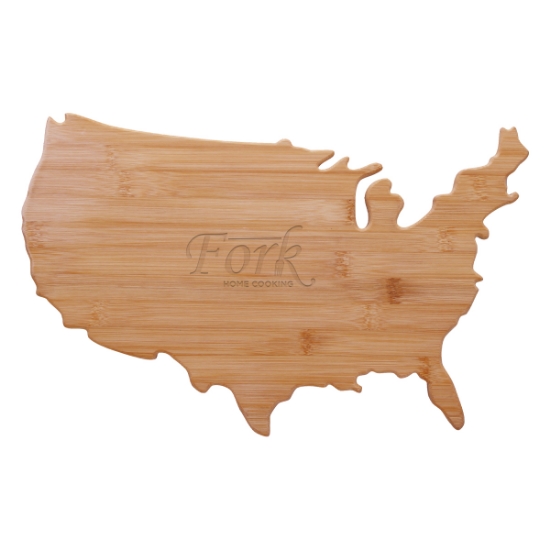 Picture of Usa Shape Bamboo Cutting Board
