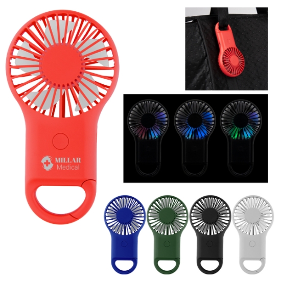 Picture of Rechargeable Handheld Fan With Carabiner