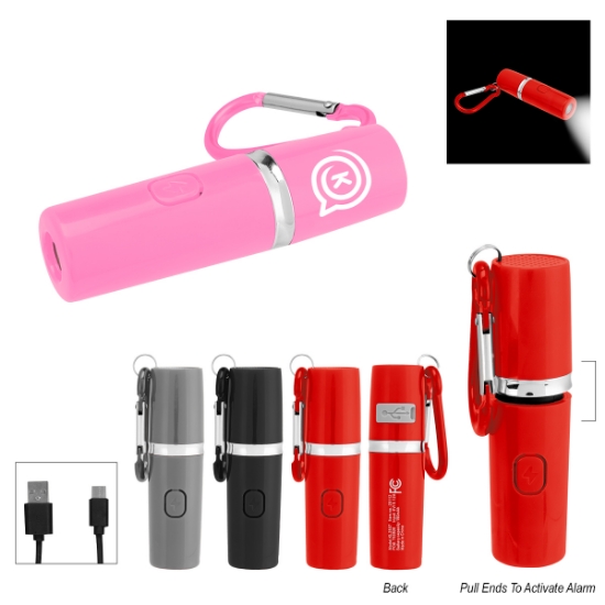 Picture of Rechargeable Portable Alarm And Flashlight With Carabiner Attachment
