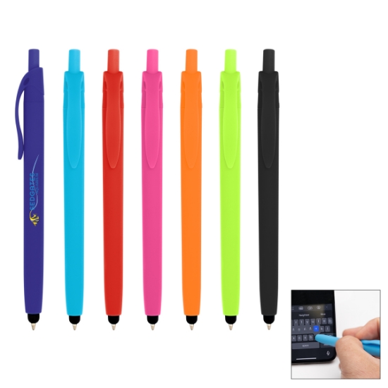 Picture of Zinnia Rubberized Pen With Stylus