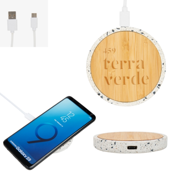 Picture of 10w Speckle & Bamboo Wireless Charger