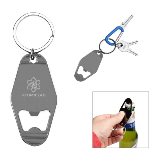 Picture of Motel Style Metal Key Tag With Bottle Opener