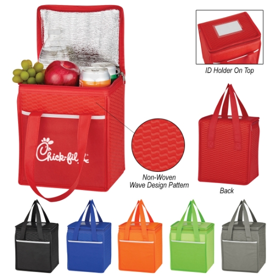 Picture of Non-woven Wave Design Kooler Lunch Bag