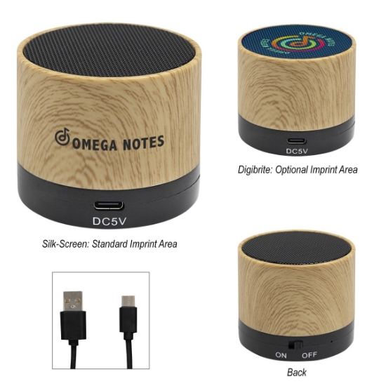 Picture of Allegro Wood Grain Wireless Speaker 2.0